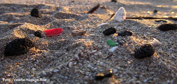 Rot, grün, weiss - woher die Mikroplastikpartikel stammen, lässt sich nur schwer ermitteln. Die meisten gelangen als sogenannte Plastikpellets ins Meer. Andere, meist noch viel kleinere Objekte werden in Peelings oder Autopolituren als Scheuermittel verwendet und am Ende über das Abwassersystem und die Flüsse in das Meer getragen.